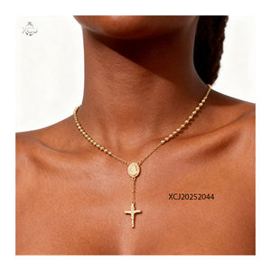 X0192 4MM Rosenkranz Perlenkette Vergoldete Jungfrau Maria Kette für Hochzeit Verlobung feier oder Geschenk - Product Image 5