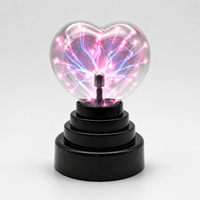 Lampe à plasma en forme de cœur romantique, taille moyenne, verre décoratif, blanc chaud, DC 6V, veilleuse pour chambre à coucher, décoration de la maison, cadeau de la Saint-Valentin