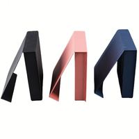 Caja de regalo vacía de absorción magnética tipo libro cuadrado negro personalizable caja con tapa de Material reciclado cartón negro para calcetines de vela