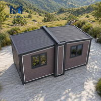 Maison conteneur pliable et extensible de 20 pieds au design moderne, 1 ou 2 chambres, villa préfabriquée de luxe, toit plat, cuisine, salle de bain, résistante aux tremblements de terre