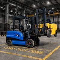 Chariot élévateur industriel lourd de 5 tonnes avec batterie au lithium 80V 500Ah, moteur AC, système de charge rapide, CE ISO