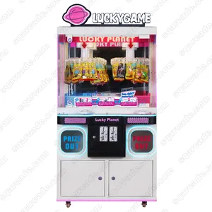 SQarcade מופעל מטבעות 2 שחקנים הסתברות נשלט על מזל פלנט קליפ פרס מהדק חטיפי מתנות מכונת ניקוי משחק טופר