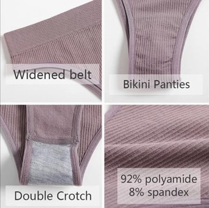 Reggiseno <span class=keywords><strong>imbottito</strong></span> da donna e mutandine brasiliane senza soluzione di continuità Bralette brevi sport Sexy mutandine da ragazza mutandine per il Fitness Top intimo - Product Image 3