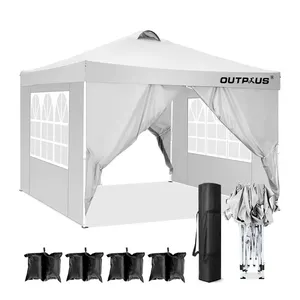 3x3m伸缩式活动钢架贸易展览帐篷，带侧壁折叠户外露台帐篷