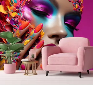 Güzel kadın eller ile zarif oje manikür büyük duvar resmi duvar kağıdı yatak odası tırnak salonu duvar dekorasyon için - Product Image 2