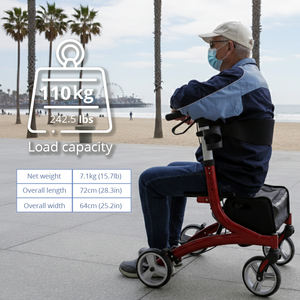 Déambulateur à roulettes – Idéal pour les utilisateurs de soins à domicile recherchant une mobilité facilitée avec un soutien amélioré pour une utilisation en intérieur et en extérieur - Product Image 4