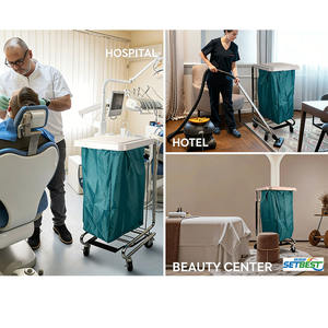 <span class=keywords><strong>Chariot</strong></span> <span class=keywords><strong>de</strong></span> blanchisserie Setbest, <span class=keywords><strong>chariot</strong></span> à déchets <span class=keywords><strong>en</strong></span> plastique et acier, <span class=keywords><strong>chariot</strong></span> <span class=keywords><strong>de</strong></span> nettoyage pour hôpitaux, hôtels et soins matinaux, à usage commercial - Product Image 2