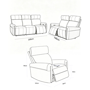 Sofá Seccional Extensible de Cuero Genuino Moderno con Reclinación Eléctrica y Reposacabezas Eléctrico, Mueble de Sala con Estructura de Madera - Product Image 6
