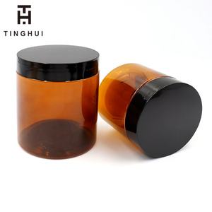 Bocaux en plastique PET ambré de haute qualité de 100 ml, 120 ml, 150 ml, 200 ml, 250 ml, 300 ml, 500 ml avec couvercle noir - Product Image 6