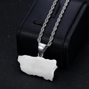Collana pendente in acciaio inossidabile con mappa del paese personalizzata alla moda Iran Puerto saudita Spagna mappa ghiacciata la nostra <span class=keywords><strong>gioielleria</strong></span> - Product Image 5