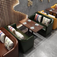 Meubles de restaurant modernes et durables, combinaison table et chaise en métal, ensemble de canapé et table pour café, utilisation en restauration