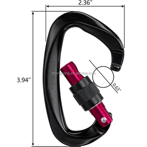 Mousqueton à vis de 25 kN, mousqueton robuste pour l'extérieur, mousqueton en aluminium pour l'escalade, mousqueton en forme de D avec verrouillage - Product Image 2