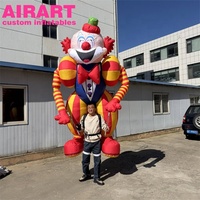 Marionnette gonflable géante amusante de clown marcheur, poupées gonflables de personnage de clown à porter sur le dos pour défilé