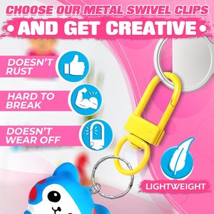 Metal Pcs Colorful Lobster Claw Clasps For Keychains Swivel Keychain Clasp Colorful Design X In With In <b>Ring</b> Keychain <b>Clips</b> For - Product Image 3