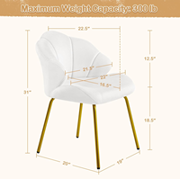 Chaise de salle à manger en forme de coquille mignonne avec dossier en coquille de mer, fauteuil moderne, chaise d'appoint, pieds dorés pour salle à manger, chambre à coucher, bureau à domicile