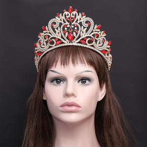 มงกุฎคริสตัลรูปหัวใจขนาดใหญ่สำหรับงานเลี้ยงงานแต่งงานมงกุฎนางงามจักรวาลออกแบบได้เองแบบใหม่สุดโรแมนติก - Product Image 5