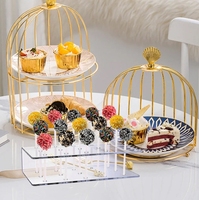 Présentoir de gâteau de support de sucette acrylique Transparent pour la fête d'anniversaire de douche de bébé de mariage; pour les décorations de bonbons
