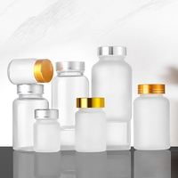 150ml 200ml 250ml Pot en verre de supplément de capsule givré clair avec couvercle doré