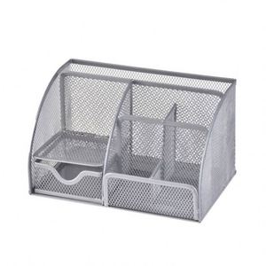 Home Office School Classroom Workshop <b>Desk</b> <b>Organiser</b> Mesh <b>Desk</b> <b>Tidy</b> 6 Compartments and 1 Drawer Pen Holder Stationery <b>Organiser</b> - Product Image 2