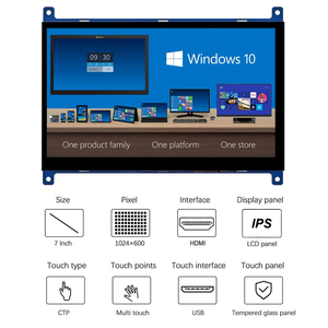 Waiken 7 inch Raspberry Pi HD mi + Micro USB giao diện LED backlit LCD đa-cảm ứng hiển thị Module 1024x600 CTP TFT Android/Linux - Product Image 2