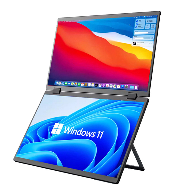 Dual 15.6 Inch Portable OLED LED USB-C FHD 1080P Laptop Monitor Foldable IPS Gaming Office Triple Display Second Screen Extender