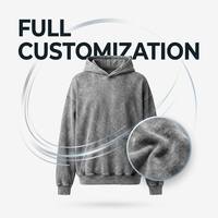 Sweat-shirt à capuche vintage délavé pour homme, coupe oversize, décontracté, en coton épais, style streetwear, personnalisable