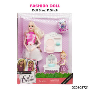 Jouets de mode pour filles, poupée personnalisée de 11.5 pouces avec commode de salle de bain - Product Image 2