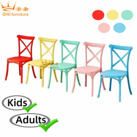 Kursi Plastik PP Tumpuk Model X Cross Back untuk Anak dan Dewasa, Kursi Resin untuk Pesta Luar Ruangan, Acara, Pernikahan, Model Chiavari