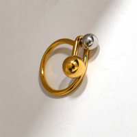 Bague boule en acier inoxydable à la mode pour les femmes en gros étanche accessoires féminins sur la main mode dames bijoux cadeaux