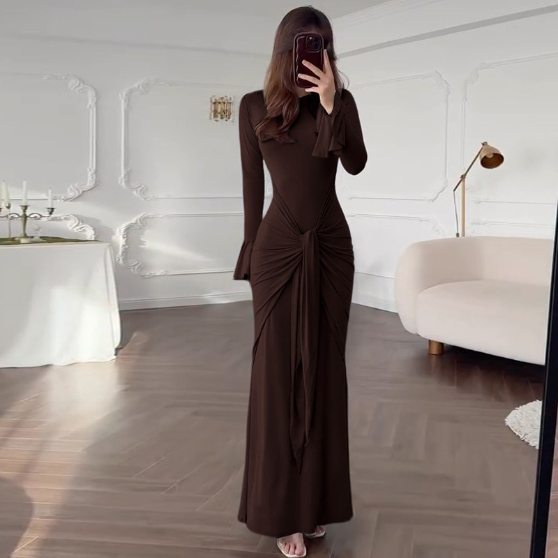 gold glitter dress Gorgeous Gold Long Glitter High Neck Mermaid Sleeveless Evening Dresses main image 1