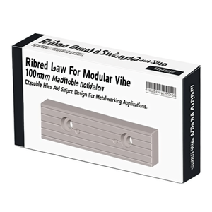 Mordaza acanalada para tornillo de banco modular de 100 mm de longitud con doble orificio y diseño de rayas para aplicaciones de metalurgia - Product Image 2