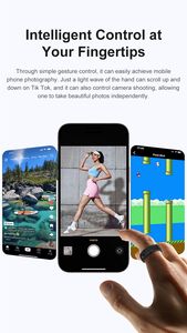 OEM disesuaikan R12 BT cincin pintar untuk pria pelacak kebugaran IP68 tahan air gestur kontrol jarak jauh IOS Android 4 Hari daya tahan baterai - Product Image 4