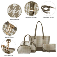 Tas Wanita Model Terbaru 2026 4pcs/set Set Tas Fashion 4 in 1 Bahan Kulit PU Dompet Tas Jinjing Tas Selempang untuk Wanita Tas Mewah
