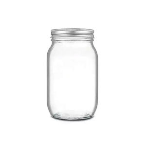 Großhandel 4oz 8oz 12oz 16oz 32oz Glas Einmach gläser Behälter mit regulären geteilten Deckel Marmelade Glas Weithals Einmach glas - Product Image 3