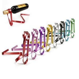 Novelty Wedding Gift Suspension Iron Rack Stand Bar Ornament Silk Rope Suspended Ribbon Wine Rack <b>Bottle</b> Holder - Product Image 2