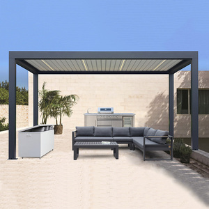 Jardín <span class=keywords><strong>de</strong></span> invierno 8x3 3x3 5x4 <span class=keywords><strong>de</strong></span> aluminio Louvre pérgola bioclimática cafetería restaurantes pérgola al aire libre <span class=keywords><strong>con</strong></span> paredes laterales <span class=keywords><strong>de</strong></span> vidrio - Product Image 1