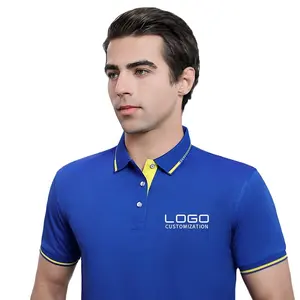 Logo personalizzato con ricamo o stampa maglietta Polo da Golf tinta unita maglietta da uomo a maniche corte magliette Polo casual