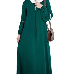 Factory approved new Abaya Middle Eastern fashion long sleeved dress casual sequin sun dress