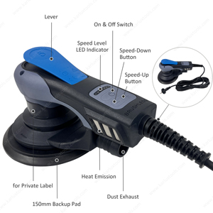 6 אינץ '150 מ "מ 4,000-10,000 סל" ד משתנה מהירות משתנה מרכזית ואקום <span class=keywords><strong>sander</strong></span> כלי חשמל - Product Image 3