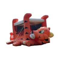 Maison gonflable gonflable à louer pour fête en plein air Tiger Belly Bounce Castle Certified CE 12-Person 3-Year Warranty