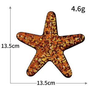 派手なおとぎ話キャラクターアイロンオンスパンコール刺繍魚骨貝類金魚マーメイドテールパッチ服バッグ用 - Product Image 6