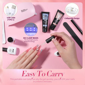 BORN PRETTY Kit de gel poly pour ongles 15 ml avec lampe UV LED, 6 couleurs, gel rose nude, gel de <span class=keywords><strong>manucure</strong></span>, kit d'extension d'ongles - Product Image 3