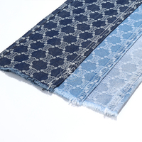 82% coton entonnoir forme CC motif bleu Jacquard Denim tissu pour jean 7.8 Oz haute qualité Denim tissu en gros