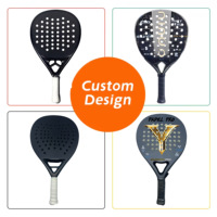 Raquette de paddle en fibre de carbone avec logo personnalisé pour les sports de plein air, graphite 3K/12K/18K, forme diamant/goutte d'eau/ronde, poignée EVA portable