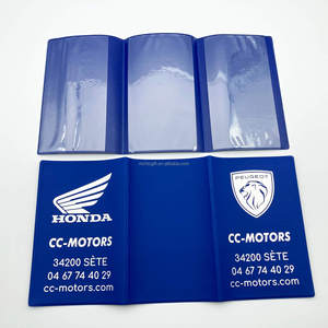 Porte-Documents Voiture Pliant à Trois Volets Personnalisé avec Logo France, Étui en Plastique pour <span class=keywords><strong>Carte</strong></span> <span class=keywords><strong>Grise</strong></span> et Permis de Conduire, Idéal pour l'Assurance - Product Image 5