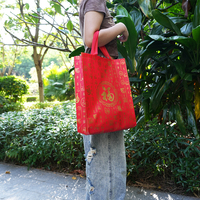 Sacs-cadeaux du nouvel an chinois fête du printemps faveurs sac réutilisable Non-tissé Goodies pochette porte-cadeaux avec poignée
