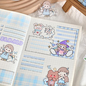 Autocollants transparents imperméables pour bricolage de 28 feuilles, autocollants décoratifs de papeterie de dessin animé mignon pour planificateurs de <span class=keywords><strong>scrapbooking</strong></span> - Product Image 4