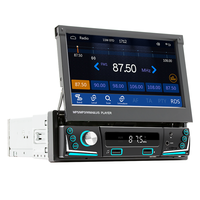 Autoradio Stéréo Android Universel 1 Din avec Écran Rétractable 7 Pouces Navigation GPS Bluetooth AUX SD USB Télécommande