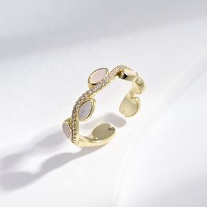 Bague ajustable en argent 925 plaqué or, luxe, agate, pierres précieuses naturelles, bijoux fins, prix d'usine, mode féminine. - Product Image 5