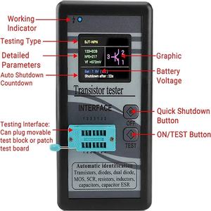 M328 multímetro de indutor de capacitância, multímetro de diodo triodo multiuso testador de transistor de componentes - Product Image 2